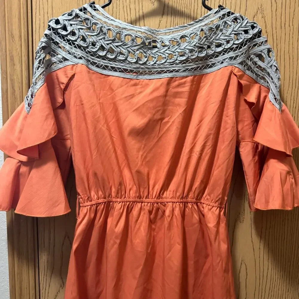 Esley dress with ruffled sleeves size small❤️